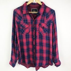 Rails Tops - Rails Plaid Button Front Long Sleeve Shirt Rails Tops - Rails Plaid Button Front Long Sleeve Shirt
